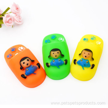 Vinyl cartoon slippers squeaky dog toy pet products